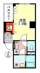 シャトーラルブルベール 1Kの間取図画像