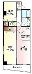 ソルソレイユ 2LDKの間取図画像