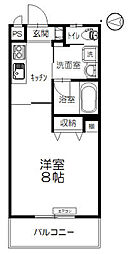 メゾンブリッジ 1Kの間取図画像