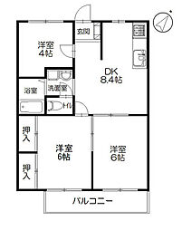 エステートピア太田 3DKの間取図画像