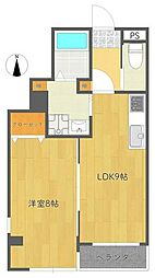 レジデンスオーク 1階1LDKの間取り