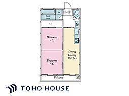 曙マンション 2LDKの間取り