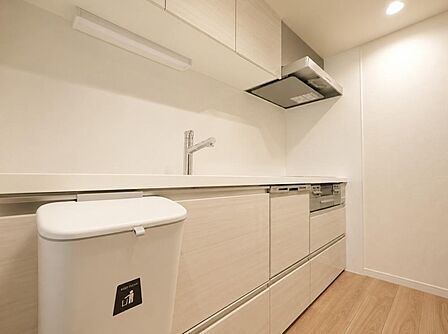 機能性とデザイン性を兼ね備えたシステムキッチンです。※バーチャル加工を施しています。