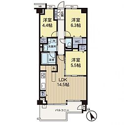 ハイセレサ菊名アクティール 3LDKの間取図画像