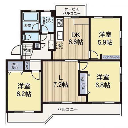 3LDK 間取り