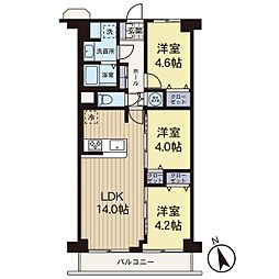 ニューライフマンション大倉山 3LDKの間取図画像
