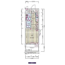 プレサンス尼崎アルモナ 10階1Kの間取り