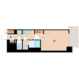 ファーストフィオーレ尼崎グランウエスト 1Kの間取図画像