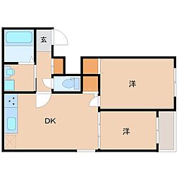 Grande Maison 武庫川 2DKの間取図画像