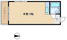 サンロイヤル御園 ワンルームの間取図画像