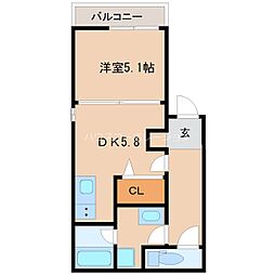 Hブランド尼崎 1DKの間取図画像