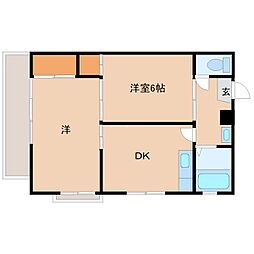 琴浦マンション 2DKの間取図画像