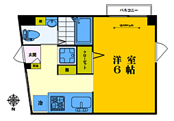 戸塚ハイム ワンルームの間取図画像