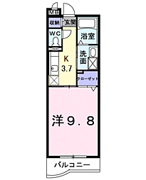 プリマヴェーラ　エルモッサ 1階1Kの間取り