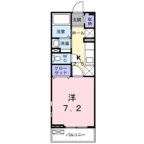 アヴァンティ小手指 205｜埼玉県所沢市小手指町１丁目(賃貸アパート1K・2階・27.18㎡)の写真 その2