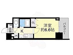 Osaka Metro中央線 堺筋本町駅 徒歩7分の賃貸マンション 12階1Kの間取り