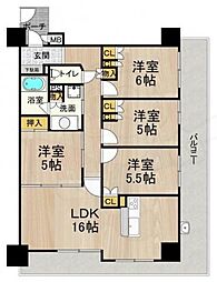 フロンティアタワー日本橋 4階4LDKの間取り