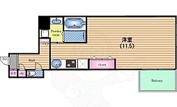 樹樹ガーデン 1Kの間取図画像