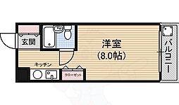 シルクハット ワンルームの間取図画像