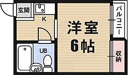 サンシャイン7 1DKの間取図画像