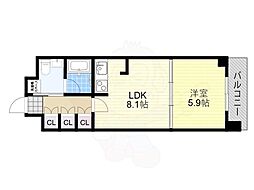 エグゼレジデンスタワー 1LDKの間取図画像