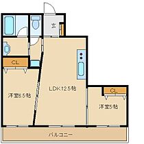 シャトーリーベ  ｜ 兵庫県尼崎市大物町２丁目（賃貸マンション2LDK・1階・50.20㎡） その2