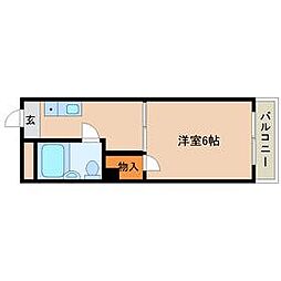 阪急神戸本線 園田駅 徒歩10分の賃貸マンション 3階1Kの間取り