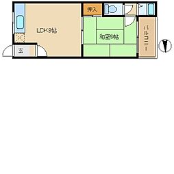 阪神本線 尼崎駅 徒歩10分の賃貸マンション 4階1LDKの間取り