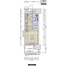 阪神本線 尼崎駅 徒歩6分の賃貸マンション 6階1Kの間取り
