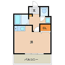 阪急神戸本線 武庫之荘駅 徒歩2分の賃貸マンション 4階ワンルームの間取り