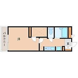 阪神本線 杭瀬駅 徒歩13分の賃貸マンション 3階1Kの間取り