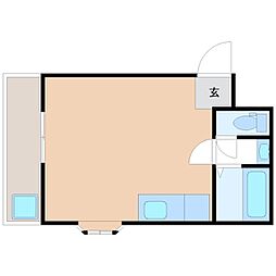 北口ハイツ ワンルームの間取図画像