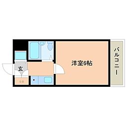 プラネット東塚口 1Kの間取図画像