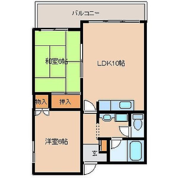 コーポサンルイス2 ｜兵庫県尼崎市塚口町４丁目(賃貸マンション2LDK・4階・51.71㎡)の写真 その2