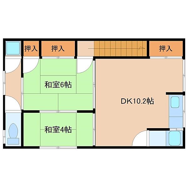 下坂部2丁目貸家 2｜兵庫県尼崎市下坂部２丁目(賃貸一戸建2DK・--・46.00㎡)の写真 その2