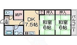 セブンハイツ 2DKの間取図画像