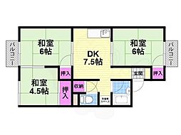 ハイツセンダン 3DKの間取図画像