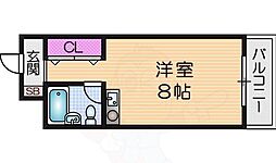 フローラルハイツ 4階ワンルームの間取り