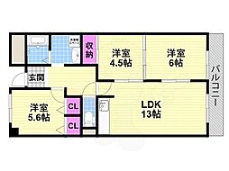 メゾン・ド・ボヌール 3LDKの間取図画像