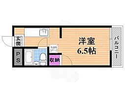 ヴィラファイブスリーアローズ ワンルームの間取図画像