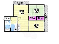 カーサ・ソーラー 2LDKの間取図画像