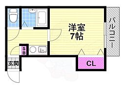 コスモスヴィラサイトウ 1Kの間取図画像