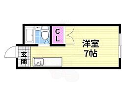 ネオコーポイケダヤ ワンルームの間取図画像