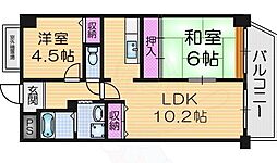 サンマンション南野 2LDKの間取図画像