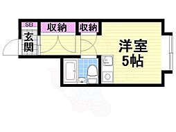 エムハイツ津の辺 ワンルームの間取図画像