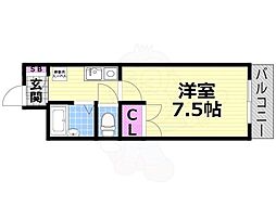 ディアコートSoleil 1Kの間取図画像