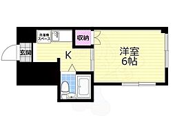 萬吉コーポ 1Kの間取図画像