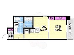 GARDENIA鶴見 1DKの間取図画像