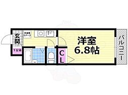 アーバンヨシダ1 1Kの間取図画像