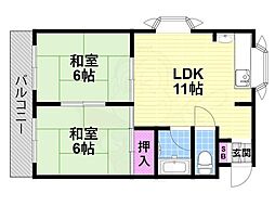 メゾン・ド・バンブー 2LDKの間取図画像